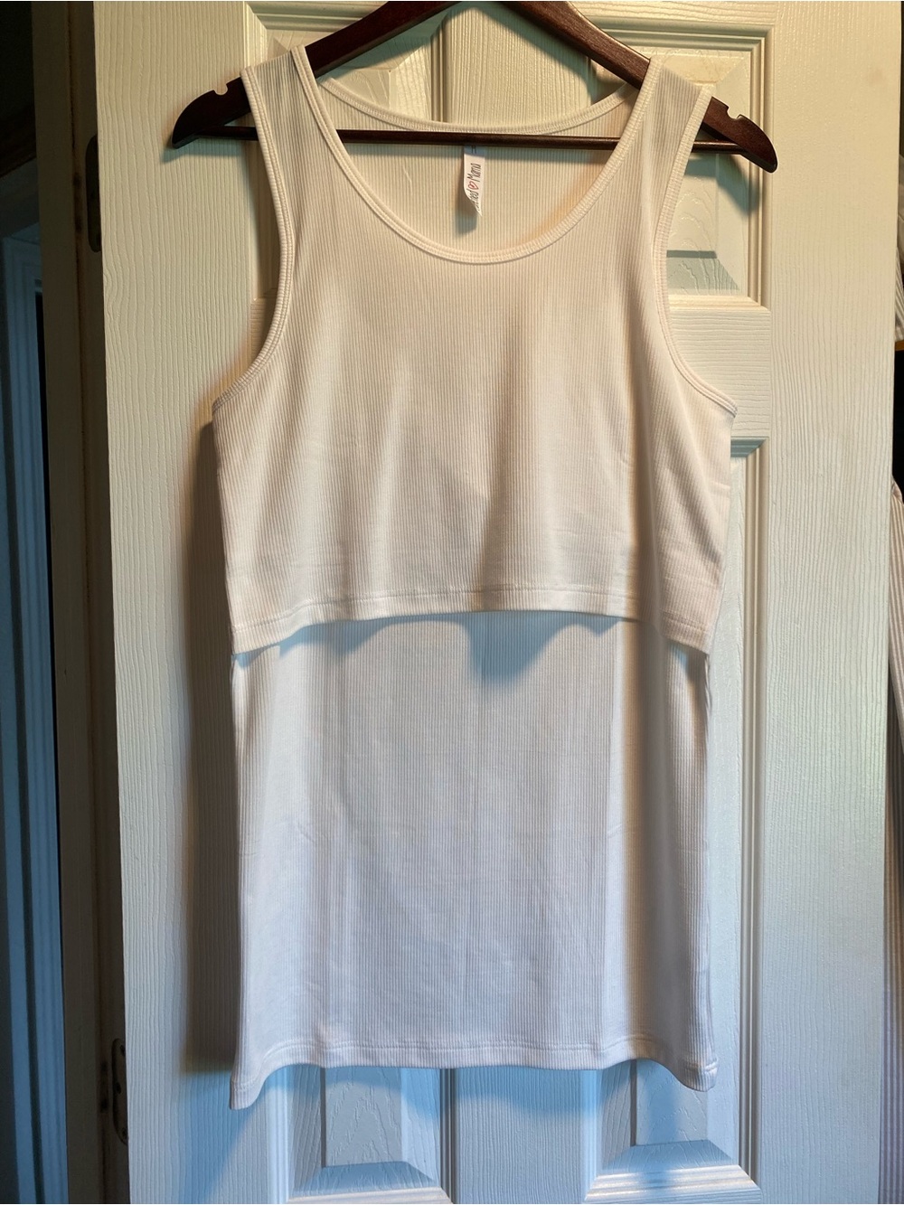 Latched Mama White Nursing Tank Top